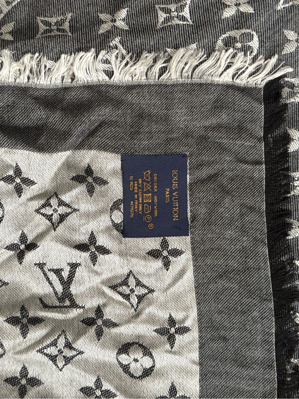 Louis Vuitton Men's Monogram Shawl Scarf - Black & White